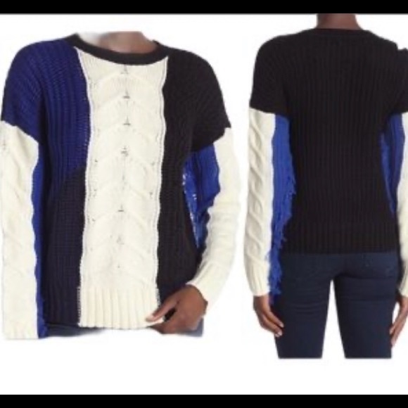 Free Generation Color Block Fringe Sweater NWT (S) - Picture 15 of 15